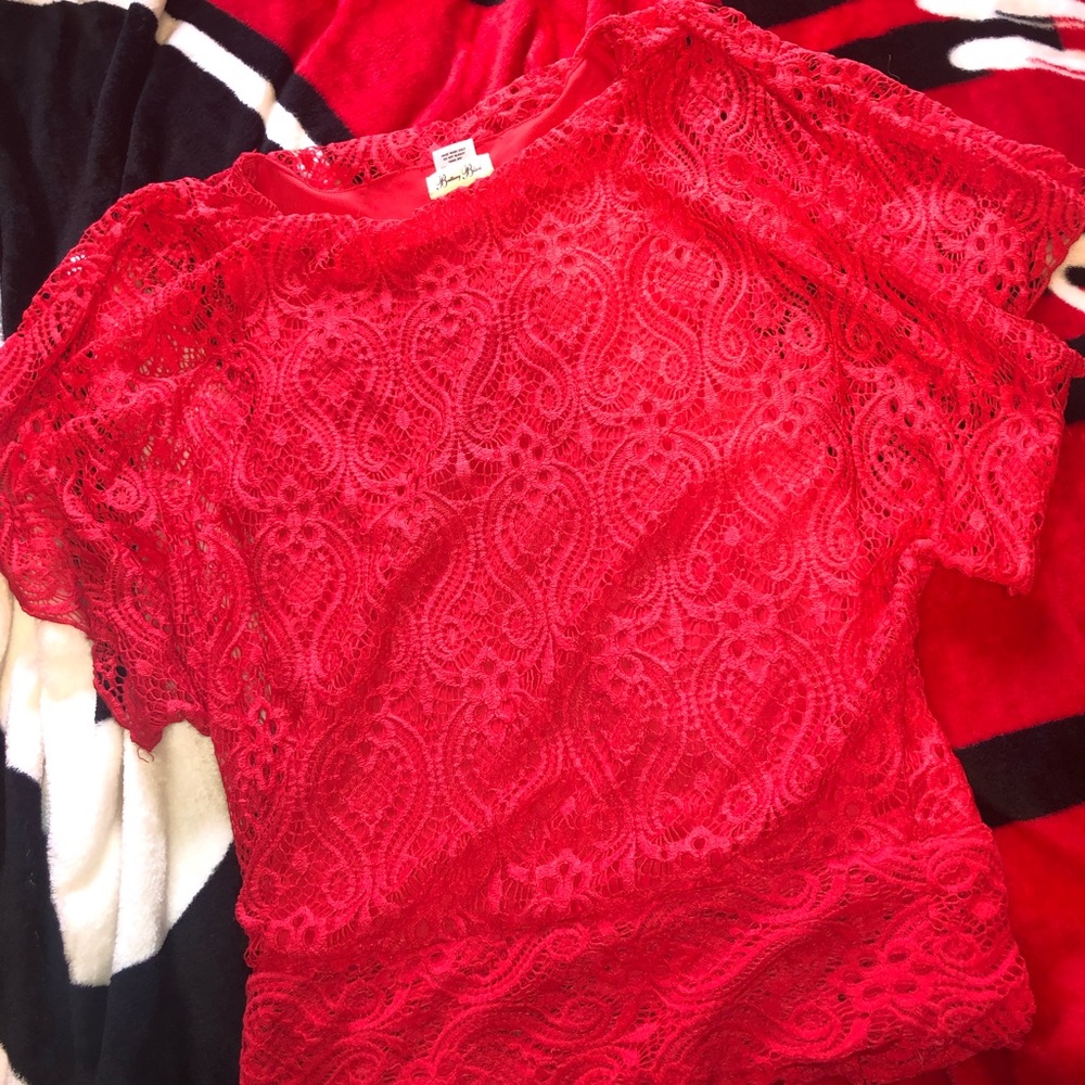 Bright Red Blouse